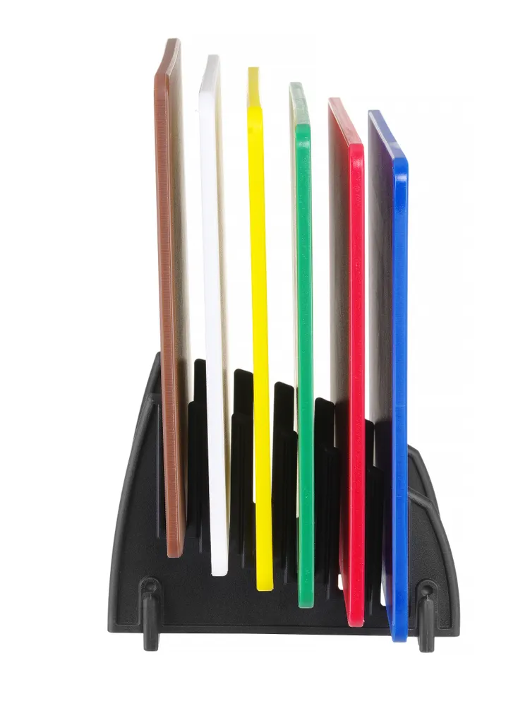 Vis Set of 6 cutting boards HACCP with rack, HENDI, 6 pcs., 450x300mm, Rectangular, bilde 2