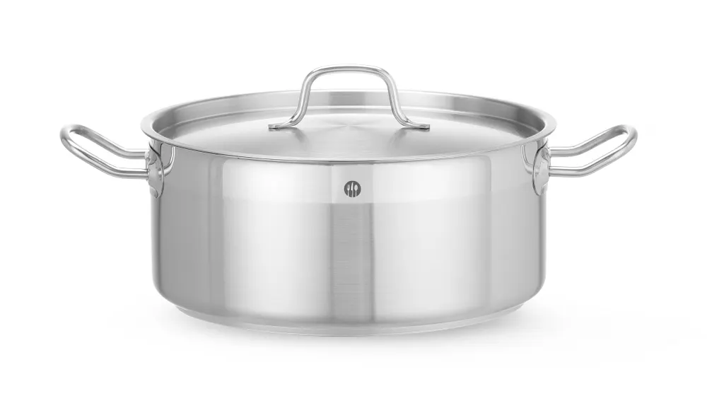 Stew pot low - with lid, HENDI, Profi Line, 7,5L, ⌀280x(H)120mm