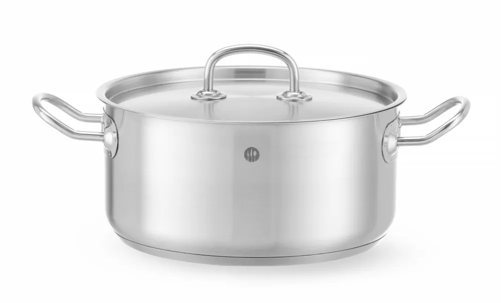 Stew pot low - with lid, HENDI, Kitchen Line, 4,9L, ⌀240x(H)110mm