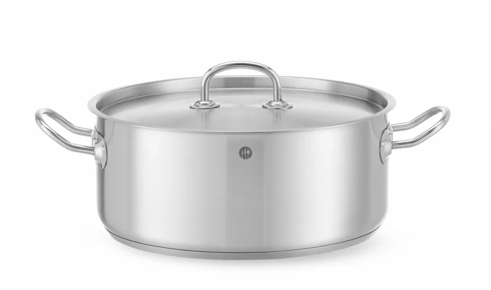 Stew pot low - with lid, HENDI, Kitchen Line, 7,3L, ⌀280x(H)120mm