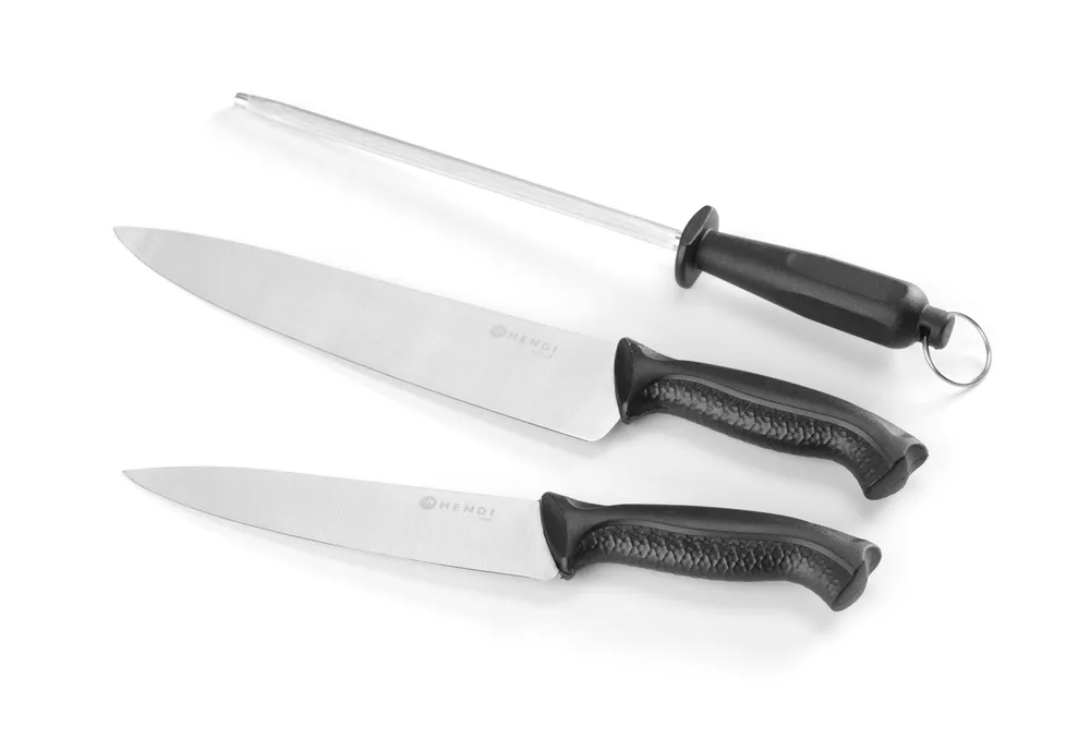 Knife set, 3-piece, HENDI, Black, (L)380mm