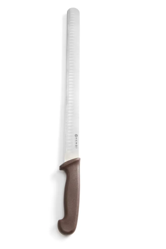 Ham/salmon knife with a Granton edge, HENDI, Brown, (L)490mm