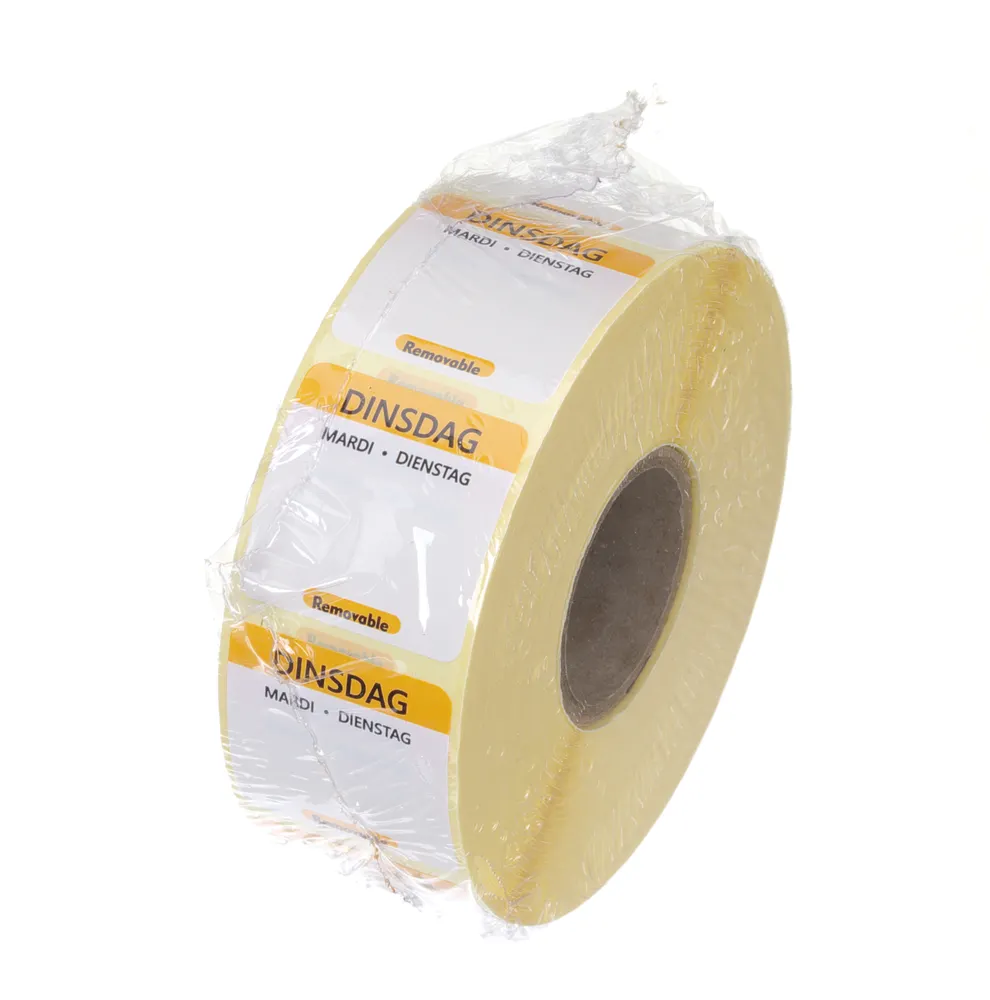 Vis Daily food safety labels, multi-use, easy removable , HENDI, Tuesday, Yellow, 1000 pcs., 25x25mm, bilde 2