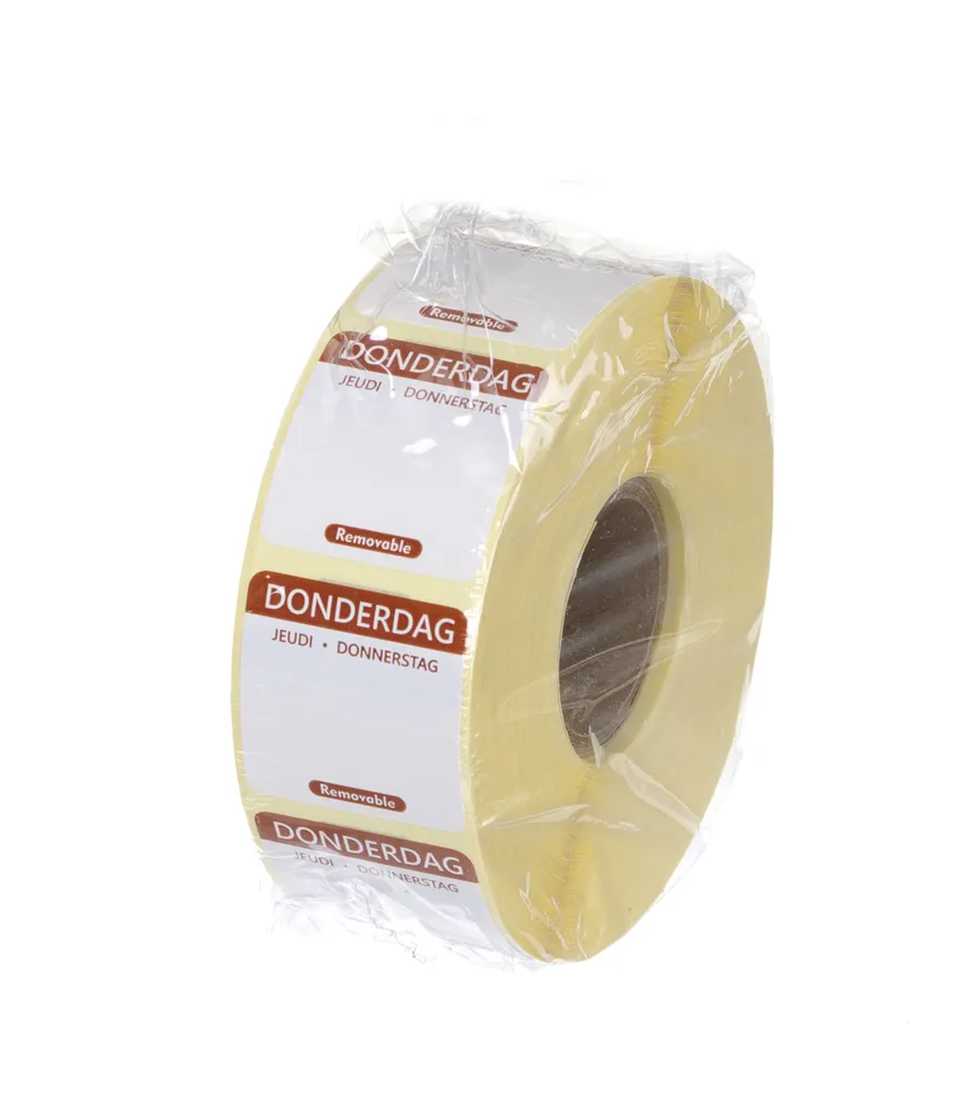 Vis Daily food safety labels, multi-use, easy removable , HENDI, Thursday, Brown, 1000 pcs., 25x25mm, bilde 2