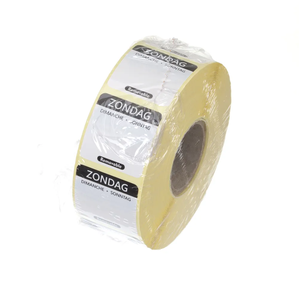 Vis Daily food safety labels, multi-use, easy removable , HENDI, Sunday, Black, 1000 pcs., 25x25mm, bilde 2
