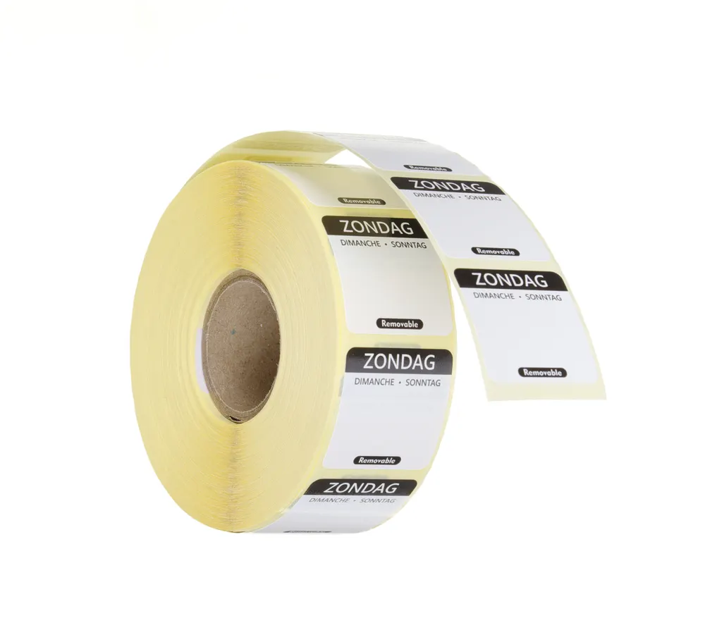 Daily food safety labels, multi-use, easy removable , HENDI, Sunday, Black, 1000 pcs., 25x25mm