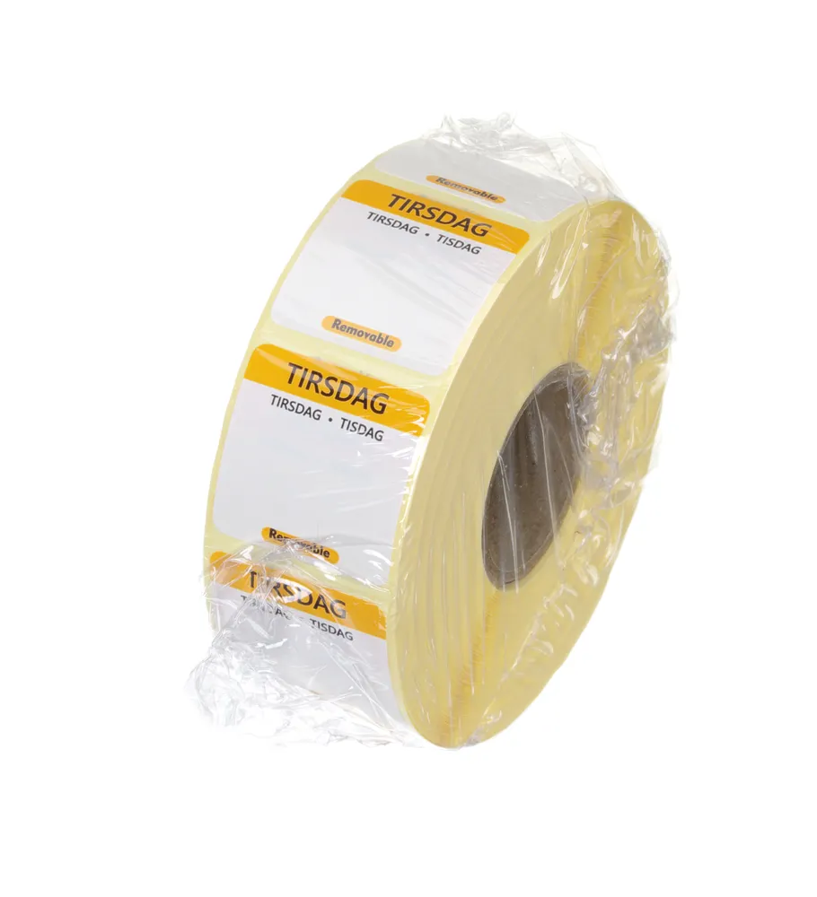 Vis Daily food safety labels, multi-use, easy removable , HENDI, Tuesday, Yellow, 1000 pcs., 25x25mm, bilde 2