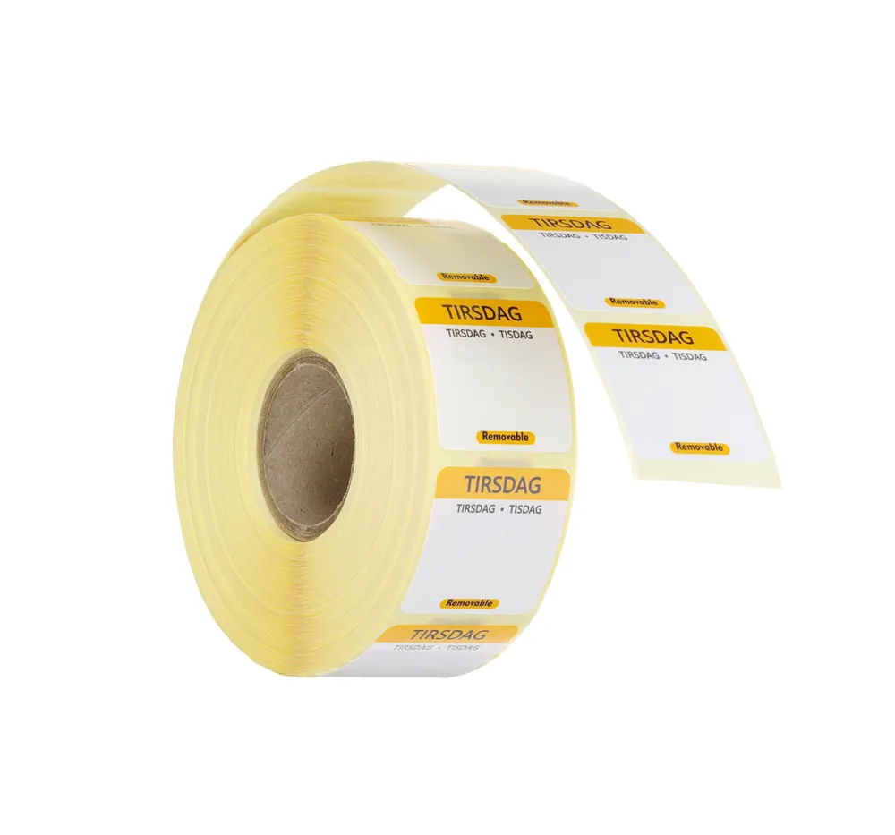 Daily food safety labels, multi-use, easy removable , HENDI, Tuesday, Yellow, 1000 pcs., 25x25mm