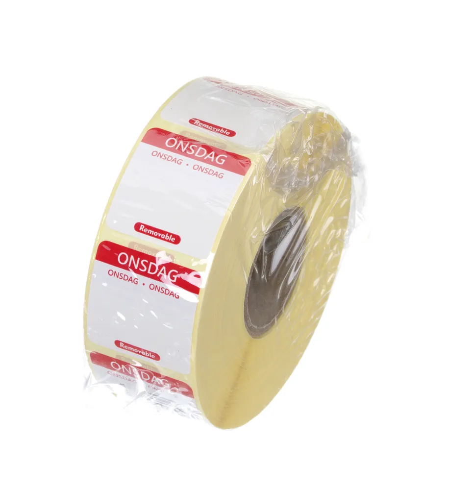 Vis Daily food safety labels, multi-use, easy removable , HENDI, Wednesday, Red, 1000 pcs., 25x25mm, bilde 2
