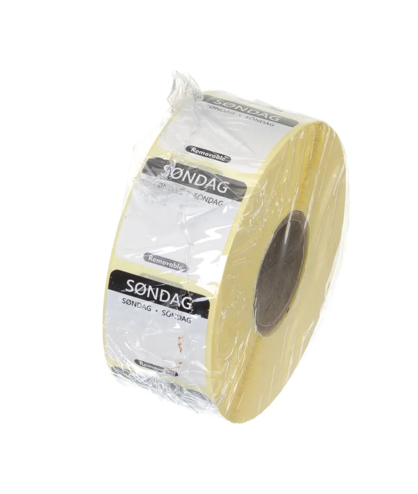 Vis Daily food safety labels, multi-use, easy removable , HENDI, Sunday, Black, 1000 pcs., 25x25mm, bilde 2