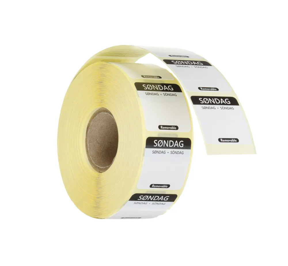 Daily food safety labels, multi-use, easy removable , HENDI, Sunday, Black, 1000 pcs., 25x25mm