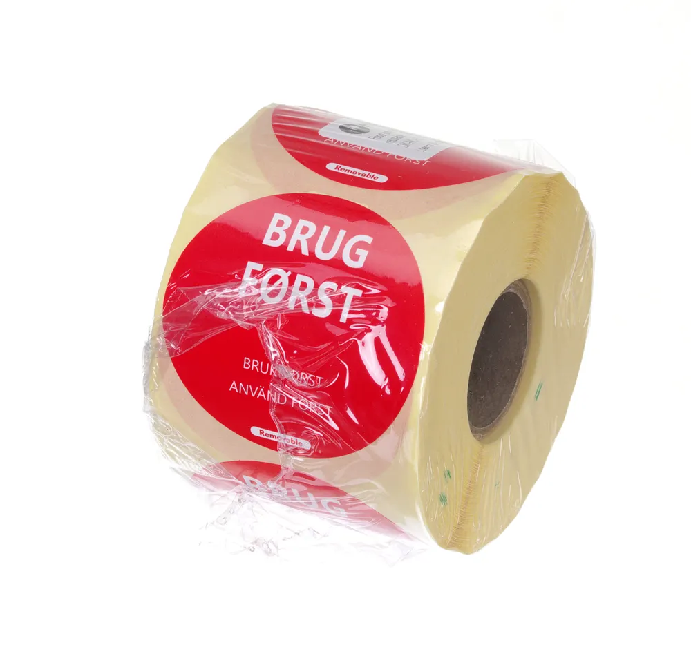 Vis Food safety stickers, multi-use, easy removable, “USE FIRST”, HENDI, Red, 500 pcs., ⌀50mm, bilde 2