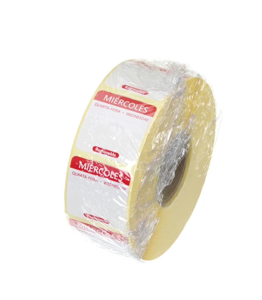 Vis Daily food safety labels, multi-use, easy removable , HENDI, Wednesday, Red, 1000 pcs., 25x25mm, bilde 2