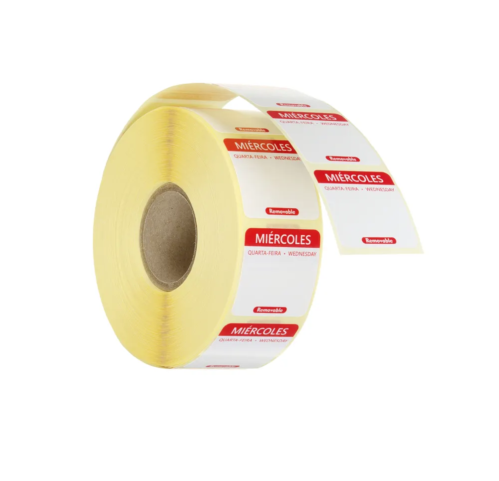 Daily food safety labels, multi-use, easy removable , HENDI, Wednesday, Red, 1000 pcs., 25x25mm