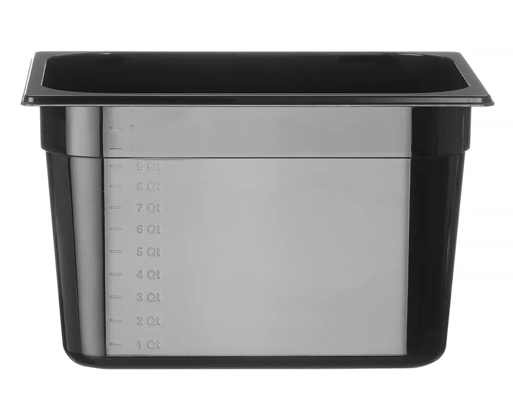 Container GN 1/2 black polycarbonate, HENDI, Profi Line, 12,5L, Black, 325x265x(H)200mm