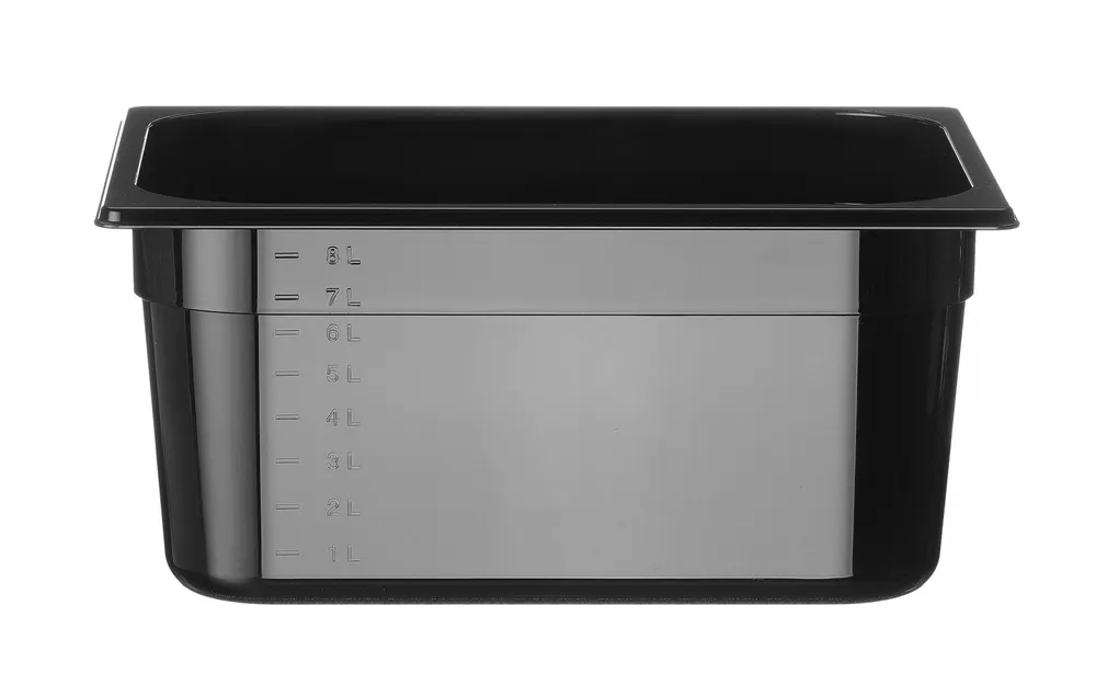 Container GN 1/2 black polycarbonate, HENDI, Profi Line, GN 1/2, 9,5L, Black, 325x265x(H)150mm