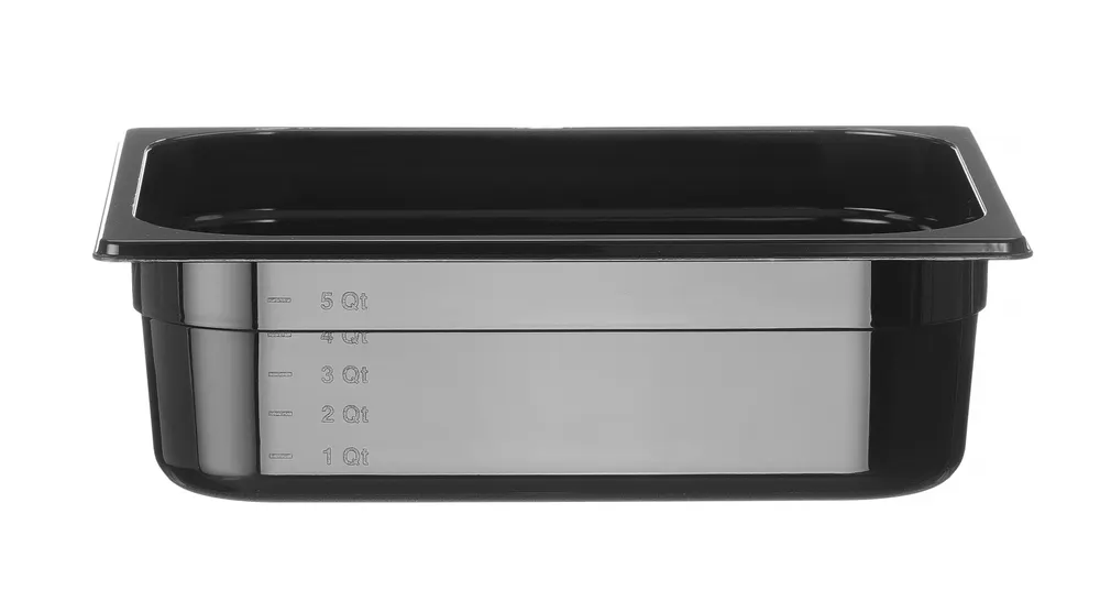 Container GN 1/2 black polycarbonate, HENDI, Profi Line, GN 1/2, 6,5L, Black, 325x265x(H)100mm