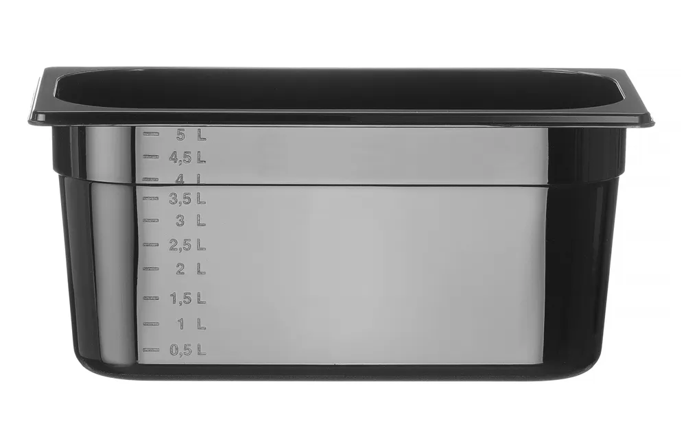 Container GN 1/3 black polycarbonate, HENDI, Profi Line, GN 1/3, 5,7L, Black, 325x176x(H)150mm