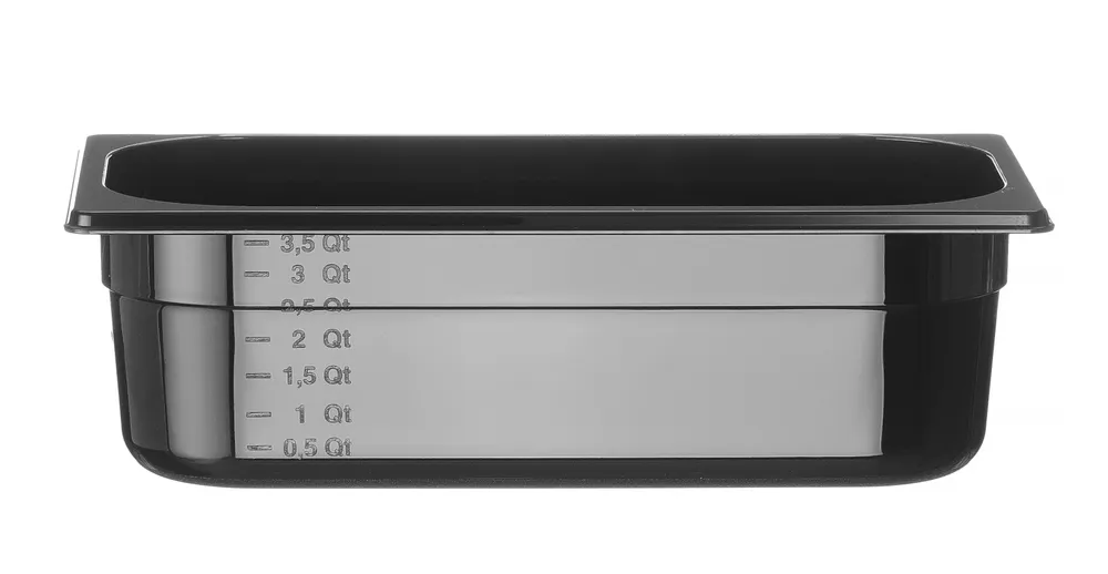 Container GN 1/3 black polycarbonate, HENDI, Profi Line, GN 1/3, 4L, Black, 325x176x(H)100mm