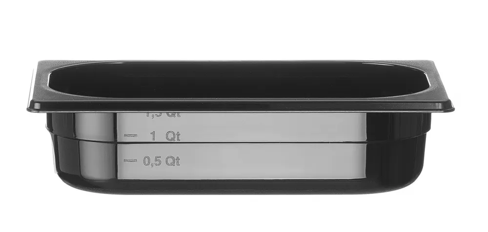 Container GN 1/4 black polycarbonate, HENDI, Profi Line, GN 1/4, 1,8L, Black, 265x162x(H)65mm
