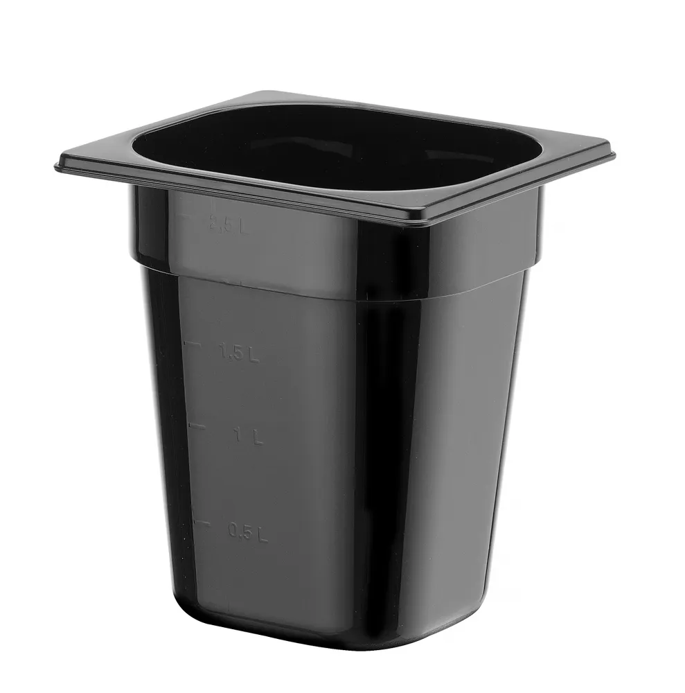 Vis Container GN 1/6 black polycarbonate, HENDI, Profi Line, GN 1/6, 1,6L, Black, 176x162x(H)100mm, bilde 4