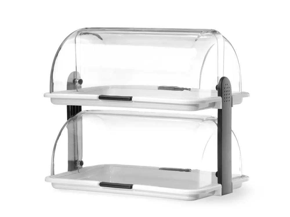 Vis Roll-top display, HENDI, Double, White, 475x325x(H)415mm, Rectangular, bilde 2