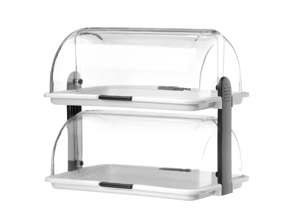 Vis Roll-top display, HENDI, Double, White, 475x325x(H)415mm, Rectangular, bilde 3