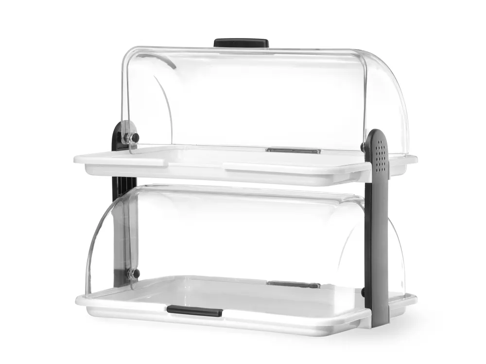 Vis Roll-top display, HENDI, Double, White, 475x325x(H)415mm, Rectangular, bilde 4