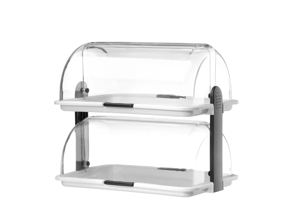 Vis Roll-top display, HENDI, Double, White, 380x260x(H)355mm, Rectangular, bilde 3