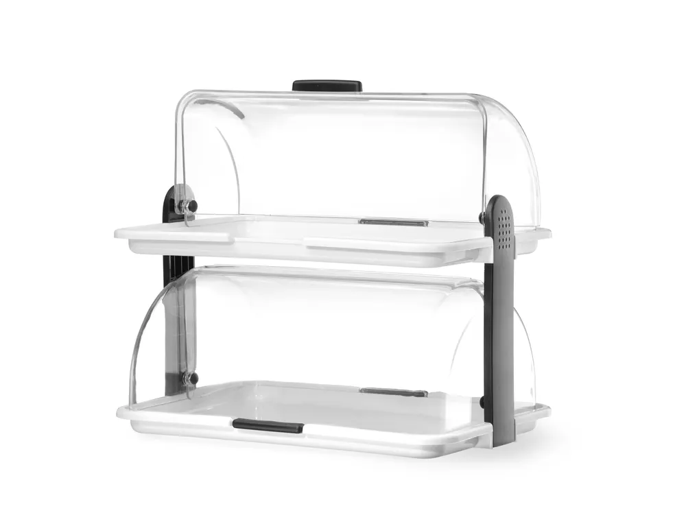 Vis Roll-top display, HENDI, Double, White, 380x260x(H)355mm, Rectangular, bilde 4