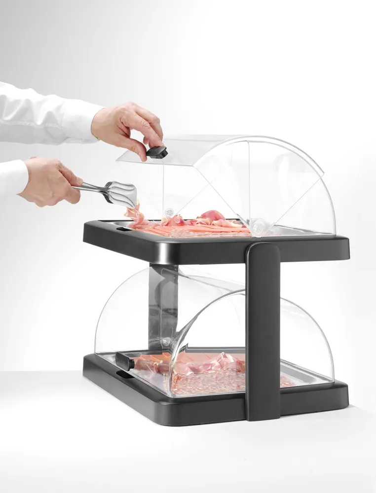 Vis Roll top cooling display Duo UNIQ, HENDI, designed by Robert Bronwasser, Double, Black, 480x355x(H)480mm, Rectangular, bilde 4