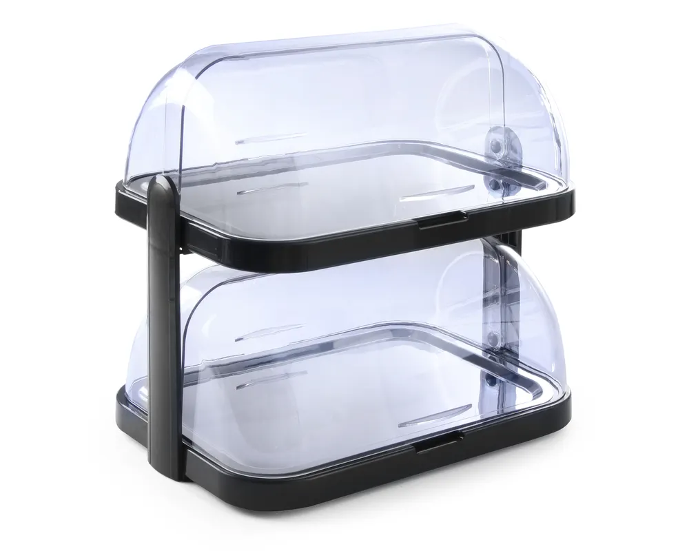Roll-top cooling display, double, HENDI, Dark grey, 440x320x(H)440mm, Rectangular