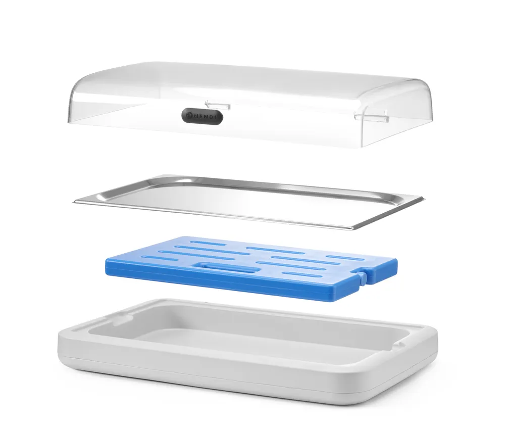 Vis Cooling display UNIQ, HENDI, designed by Robert Bronwasser, GN 1/1, White, 593x389x(H)147mm, Rectangular, bilde 5