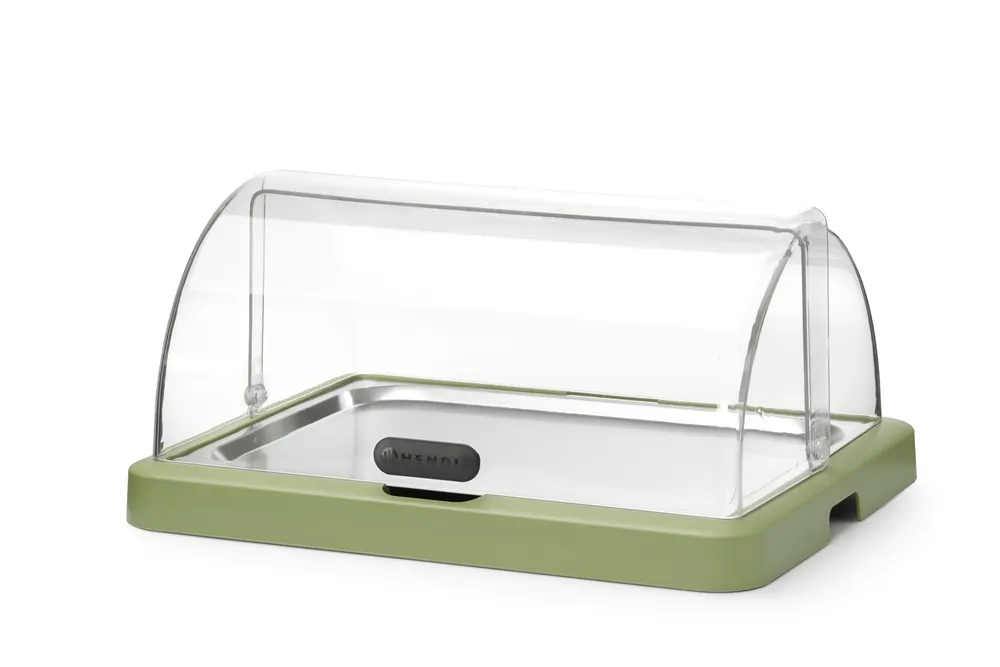 Roll top cooling display Duo UNIQ, HENDI, designed by Robert Bronwasser, Single, Green, 460x355x(H)220mm, Rectangular