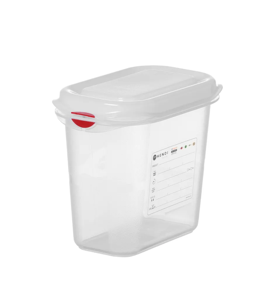 GN 1/9 container, polypropylene, HENDI, GN 1/9, 1,5L, Transparent, 176x108x(H)150mm, Rectangular