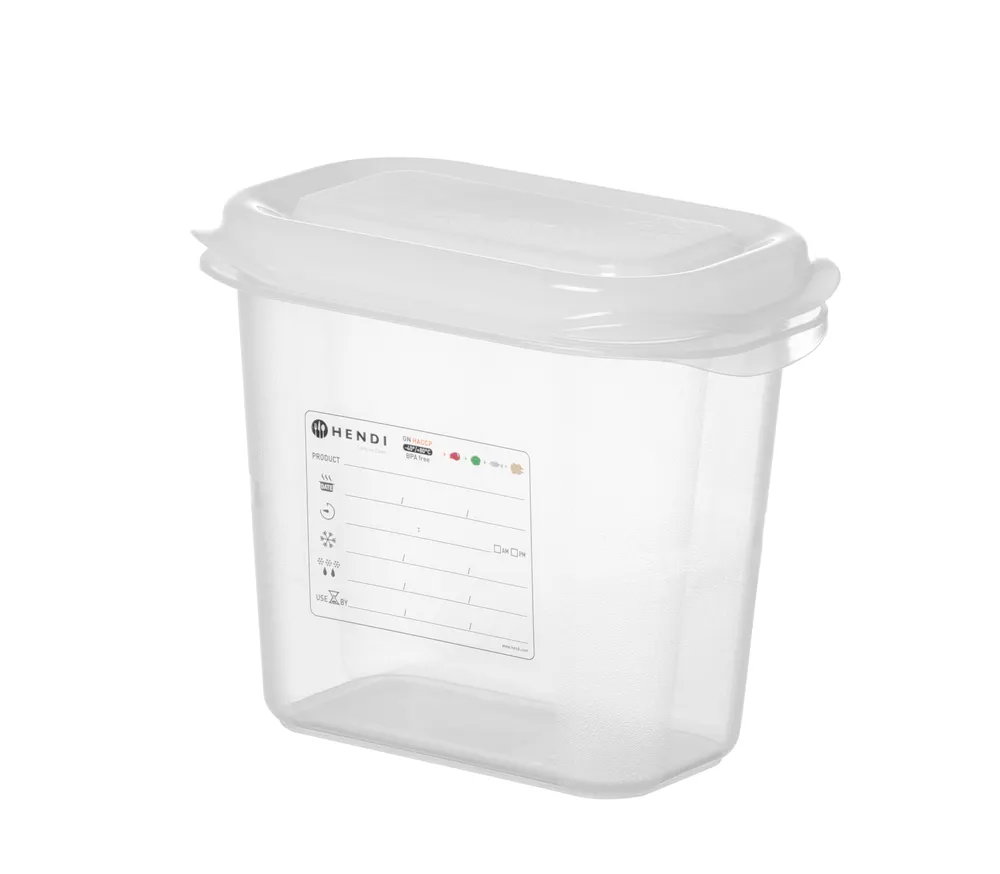 Vis GN 1/9 container, polypropylene, HENDI, GN 1/9, 1,5L, Transparent, 176x108x(H)150mm, Rectangular, bilde 2