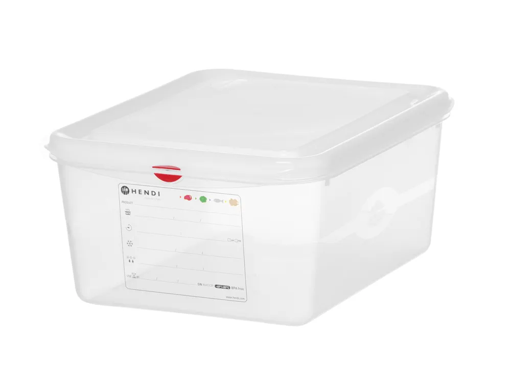 GN 1/2 container, polypropylene, HENDI, GN 1/2, 10L, Transparent, 325x265x(H)150mm, Rectangular