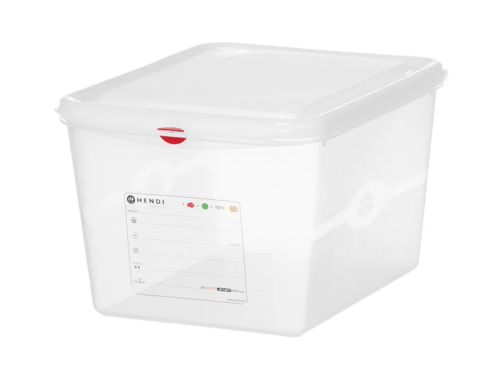 GN 1/2 container, polypropylene, HENDI, GN 1/2, 12,5L, Transparent, 325x265x(H)200mm, Rectangular