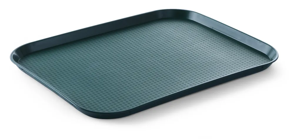 Polypropylene fast food tray, large, AmerBox, Green, 350x450x(H)20mm
