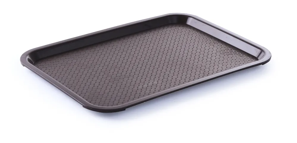 Polypropylene fast food tray, large, AmerBox, Brown, 350x450x(H)20mm