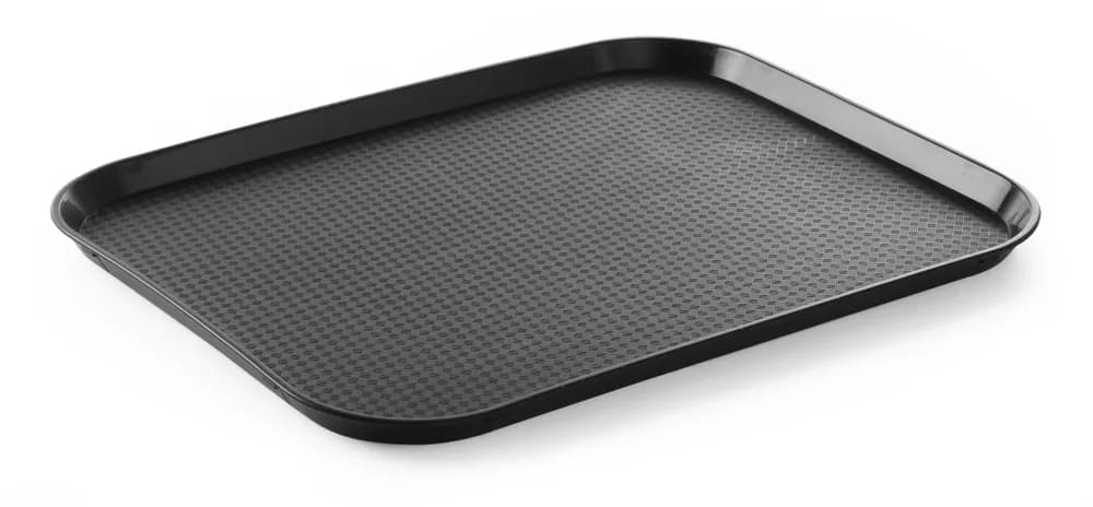 Polypropylene fast food tray, large, AmerBox, Black, 350x450x(H)20mm