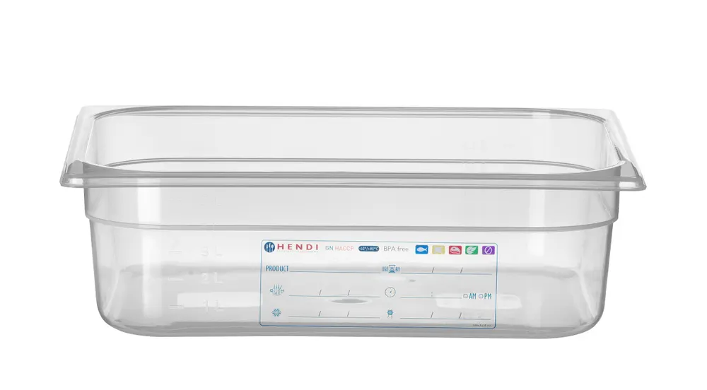 Container GN 1/2 HACCP, HENDI, GN 1/2, 6,5L, Transparent, 325x265x(H)100mm