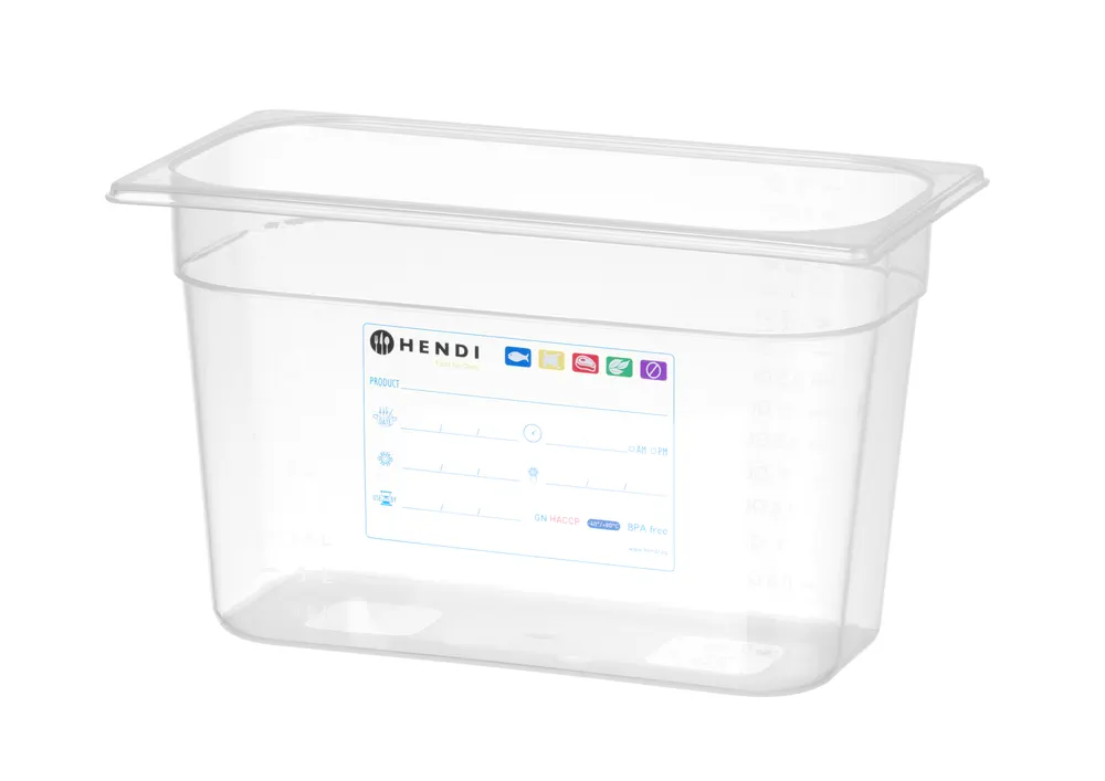 Container GN 1/3 HACCP, HENDI, GN 1/3, 7,8L, Transparent, 325x176x(H)200mm