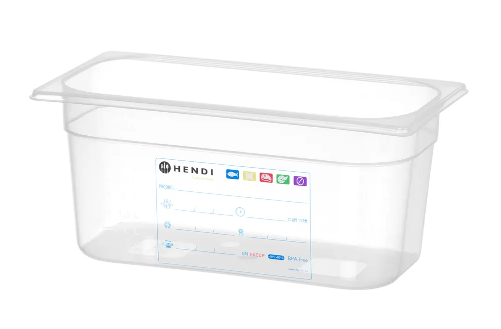 Container GN 1/3 HACCP, HENDI, GN 1/3, 5,7L, Transparent, 325x176x(H)150mm