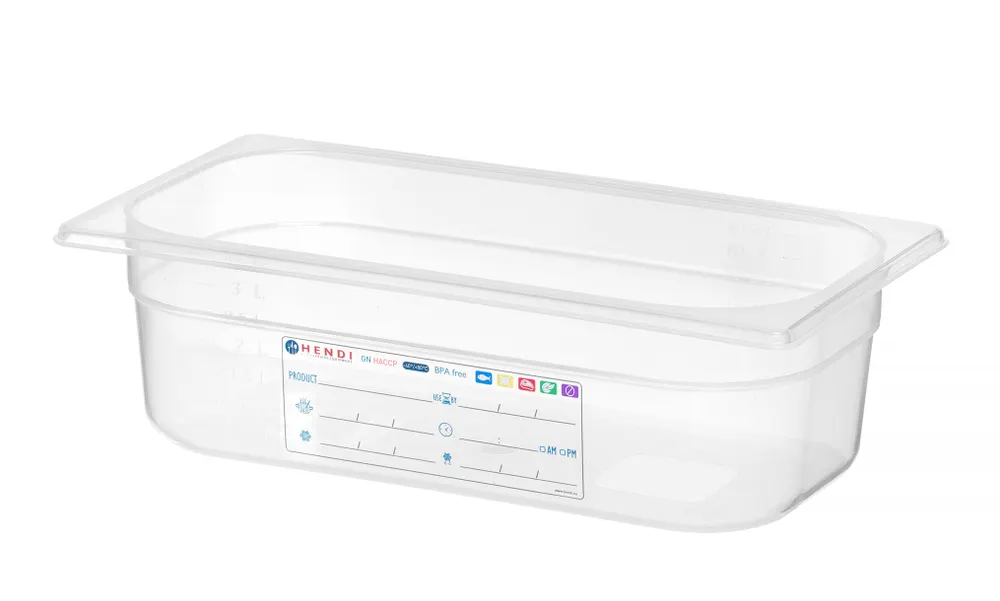 Vis Container GN 1/3 HACCP, HENDI, GN 1/3, 4L, Transparent, 325x176x(H)100mm, bilde 2