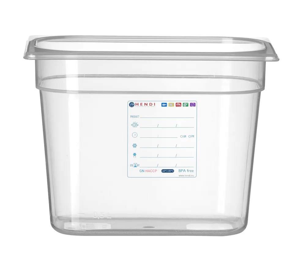 Vis Container GN 1/4 HACCP, HENDI, GN 1/4, 2,8L, Transparent, 265x162x(H)100mm, bilde 3