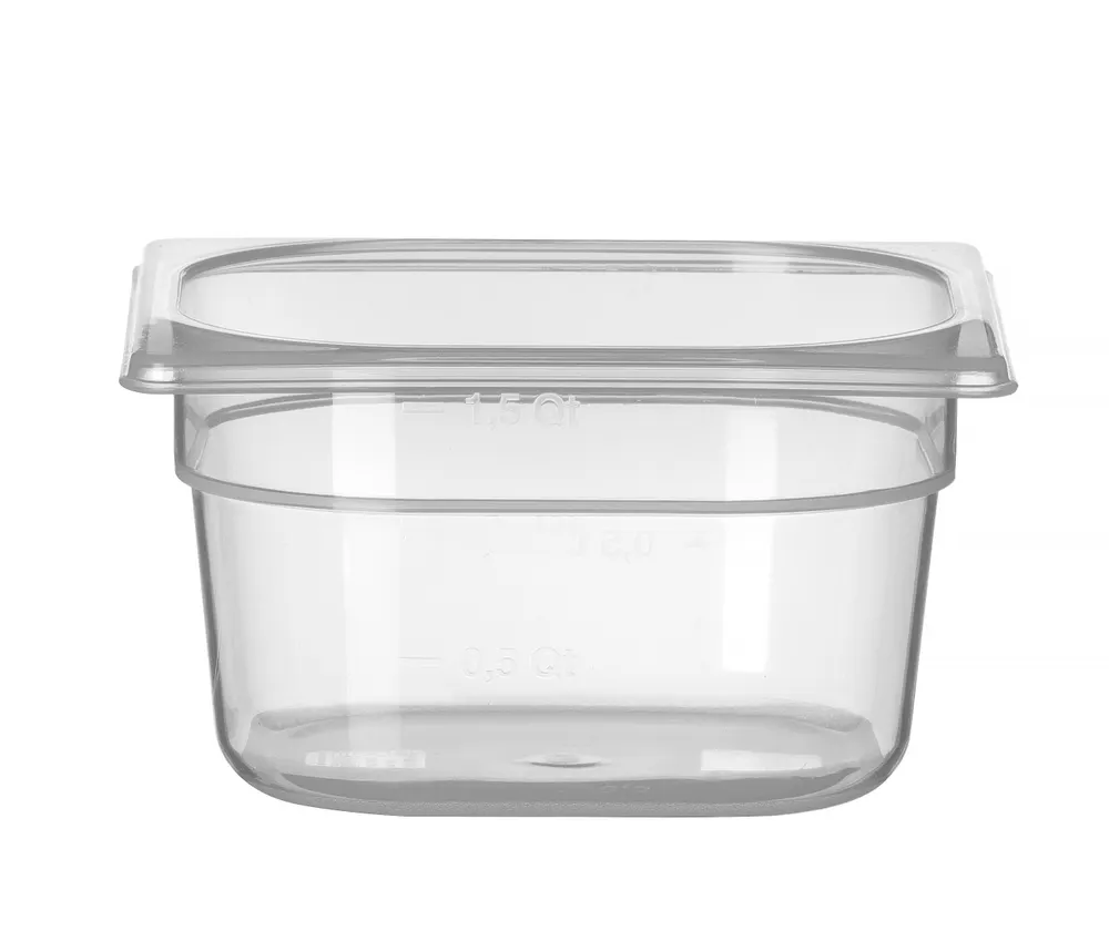 Container GN 1/6 polypropylene, HENDI, Profi Line, GN 1/6, 1,5L, Transparent, 176x162x(H)100mm