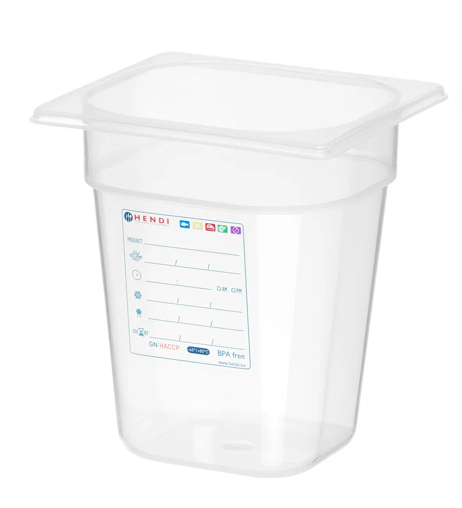 Vis Container GN 1/6 HACCP, HENDI, GN 1/6, 1,6L, Transparent, 176x162x(H)100mm, bilde 3