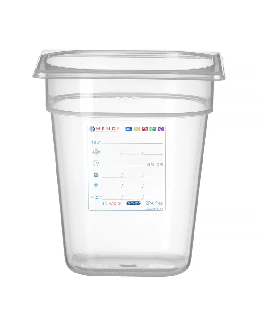 Vis Container GN 1/6 HACCP, HENDI, GN 1/6, 1,6L, Transparent, 176x162x(H)100mm, bilde 4