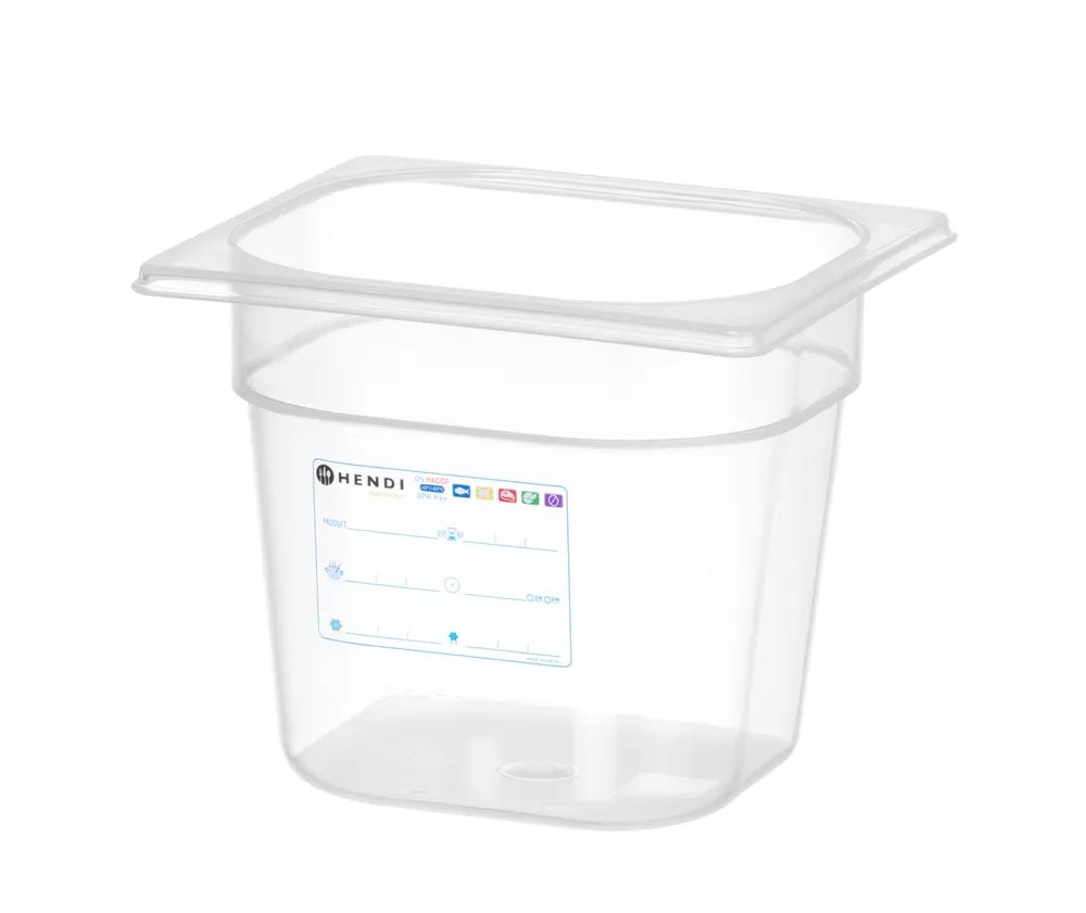 Container GN 1/6 HACCP, HENDI, GN 1/6, 2,4L, Transparent, 176x162x(H)150mm